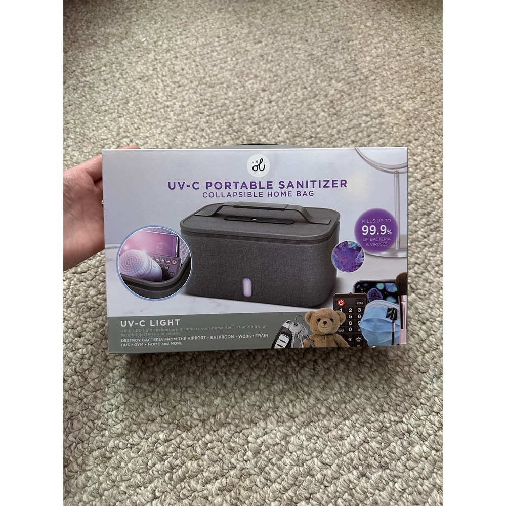 Vie‎ Oli UV-C Portable Sanitizer Collapsible Home Bag Gray Disinfecting Case New